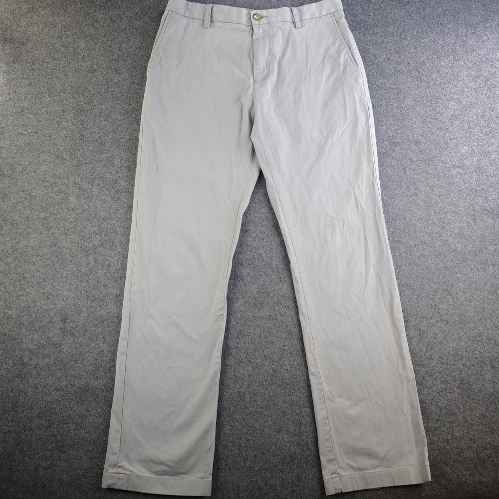 Southern Tide Intracoastal Pants Mens 33x32 Gray / White Chino Cotton Stretch